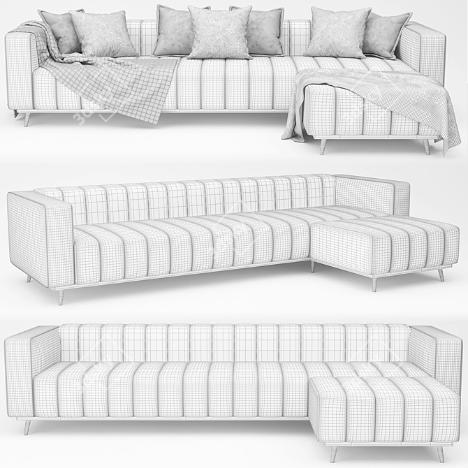 Modern Corn Sofa: Stylish & Versatile 3D model image 5