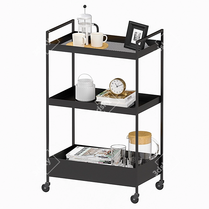 Sleek Nissafors Trolley - 50.5x30x83 cm 3D model image 1