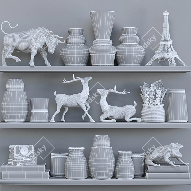 3D Decorative Shelf Display 3D model image 3