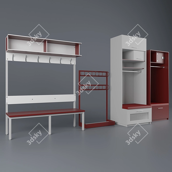 Locker Room Hockey Furniture: Versatile and Stylish 3D model image 6