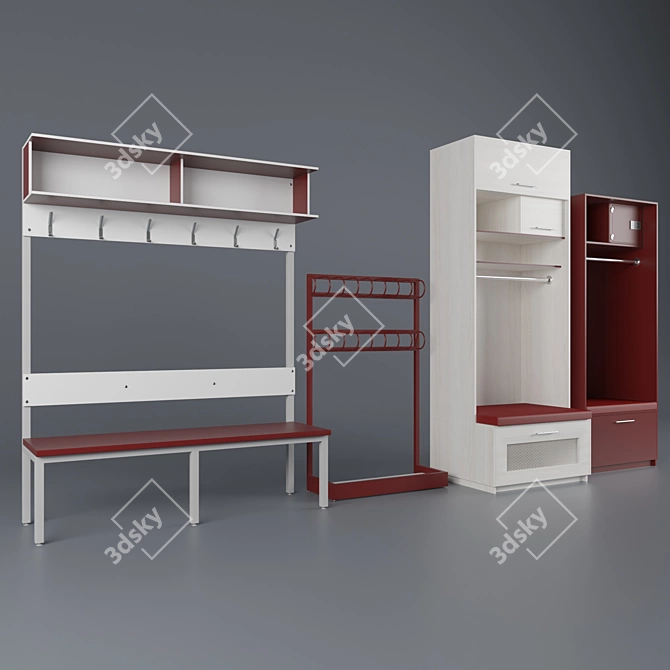 Locker Room Hockey Furniture: Versatile and Stylish 3D model image 10