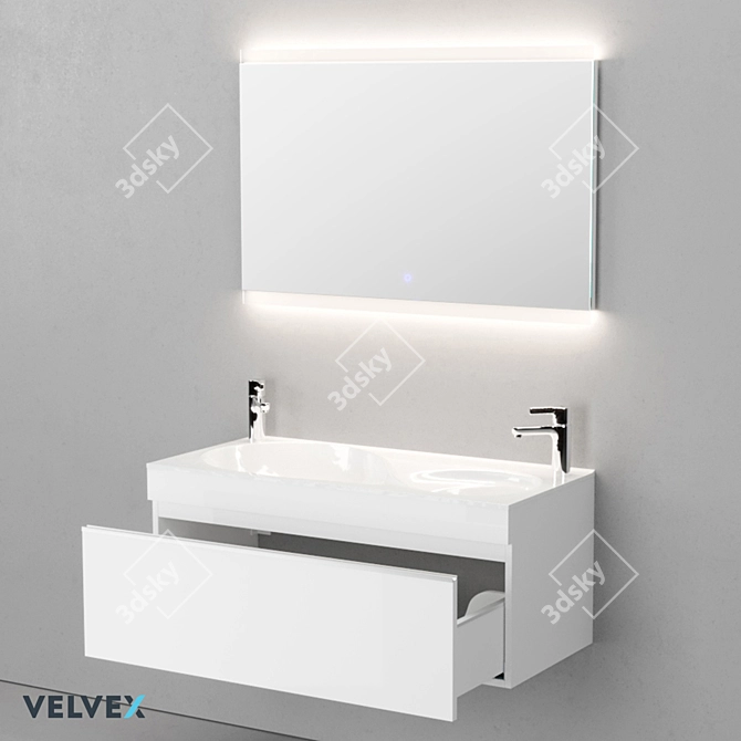 Velvex Otto 100 Bathroom Set 3D model image 2