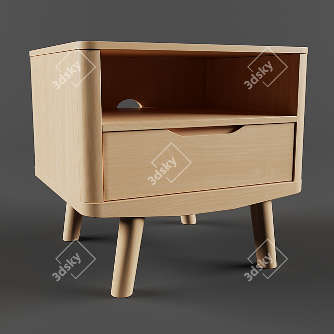 Elegant Bow 1 Bedside Table 3D model image 1