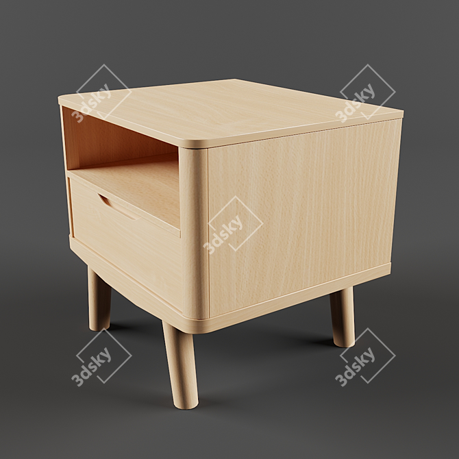 Elegant Bow 1 Bedside Table 3D model image 2