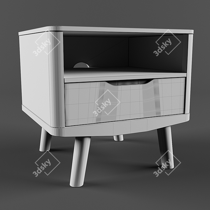 Elegant Bow 1 Bedside Table 3D model image 3