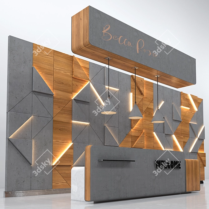 Sleek Reception Desk for Hotels 3D model image 5