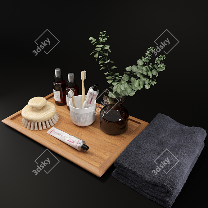 Stylish LA Bruket Bathroom Decor Set 3D model image 3