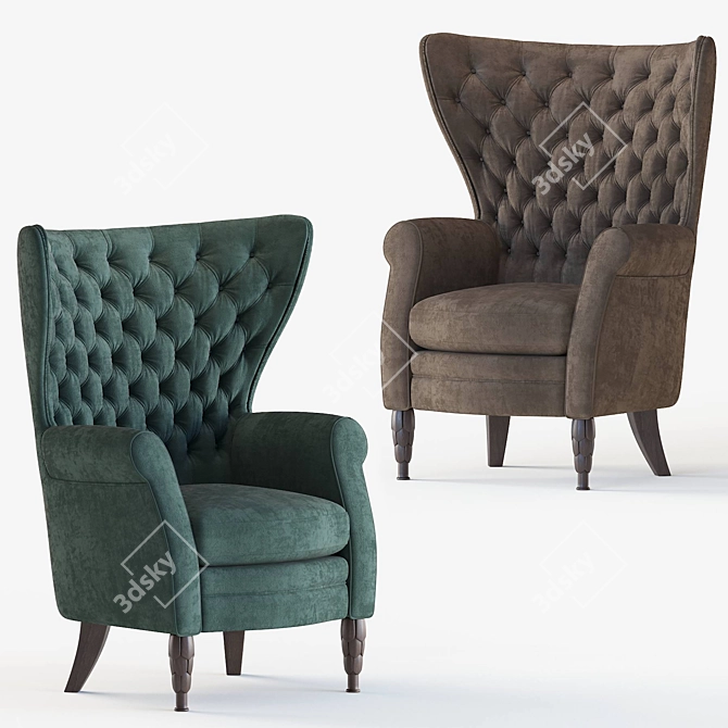 Elegant Bergere Armchair by Annibale Colombo 3D model image 1