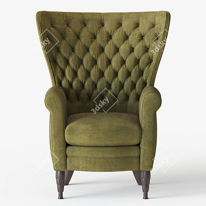 Elegant Bergere Armchair by Annibale Colombo 3D model image 2