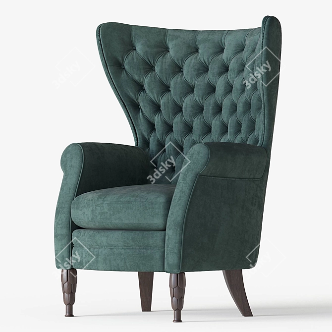 Elegant Bergere Armchair by Annibale Colombo 3D model image 3