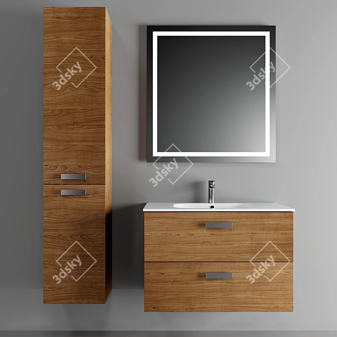 Roca Victoria 80 - Cupboard and Sink 3D model image 1