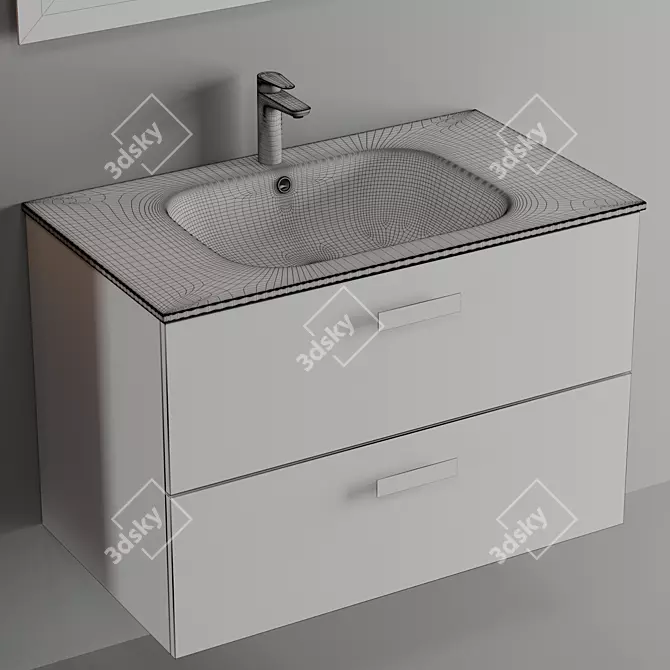 Roca Victoria 80 - Cupboard and Sink 3D model image 3