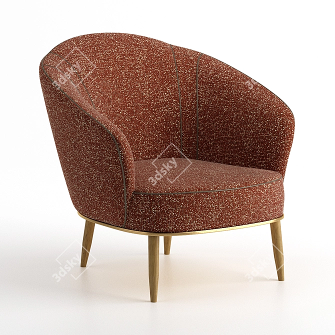 Elegant Samara II Armchair 3D model image 4