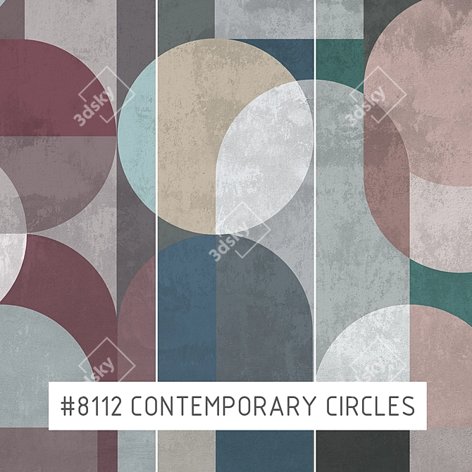 Contemporary Circles Eco Wallpaper 3D model image 1