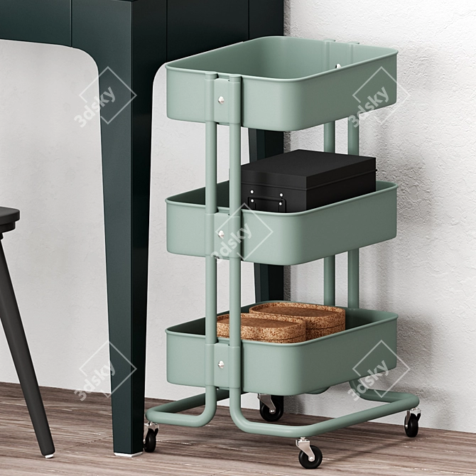 Modern IKEA Dressing Table Set 3D model image 4