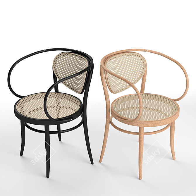 Classic Elegance: 210R Armchair Thonet 3D model image 2