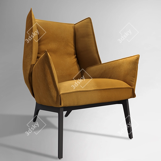 Modern Bistro Dining Armchair 3D model image 4