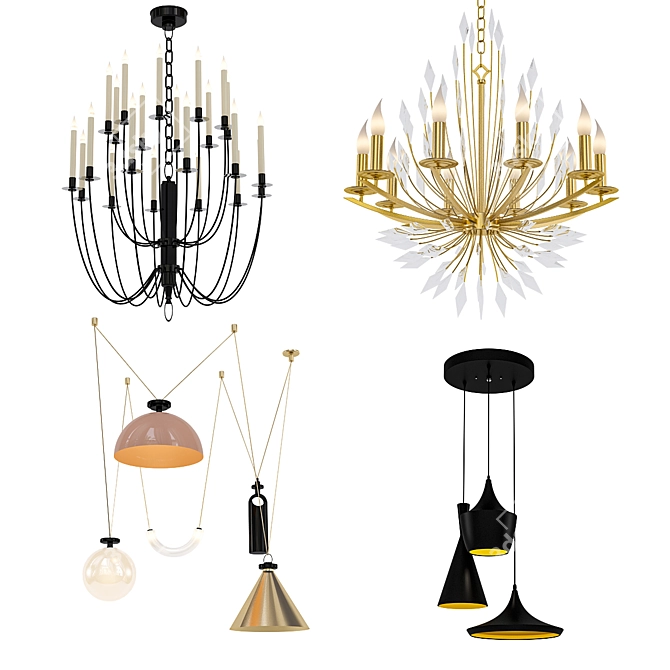 Modern Chandelier Collection 3D model image 1