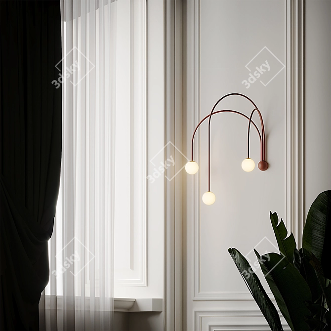 Minimalist Quattro Wall Sconce 3D model image 4