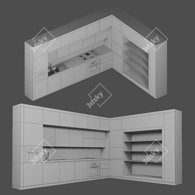 GEOMETRY:EDITPOLY KITCHEN MODELS 3D model image 3