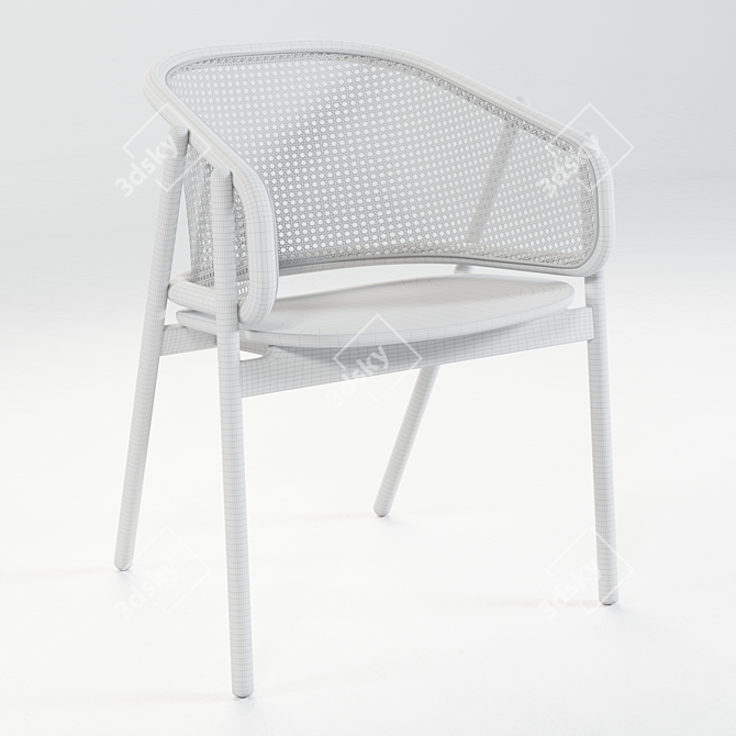 Elegant Rattan Armchair: Cane Collection 3D model image 2