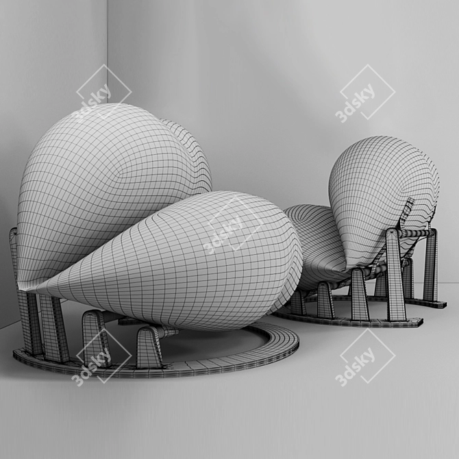 Dream Lips Armchair 3D model image 2