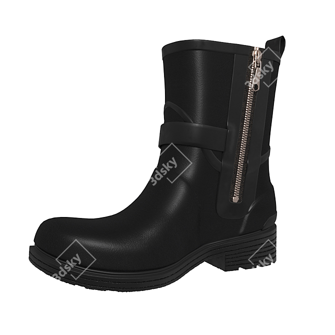 Sleek Rag & Bone Rain Boots 3D model image 1