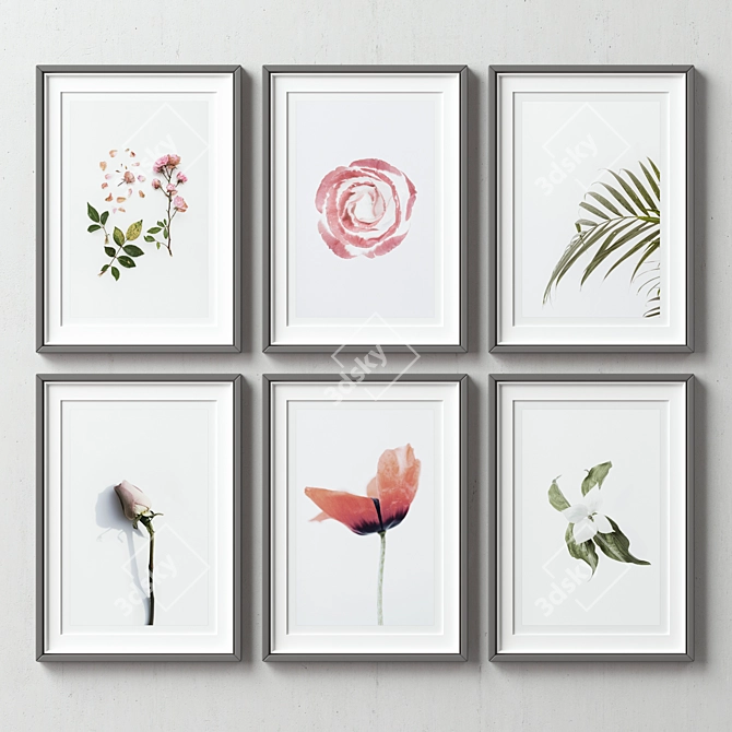 Versatile Picture Frames Set -133: 6 Colors, 3 Sizes 3D model image 4