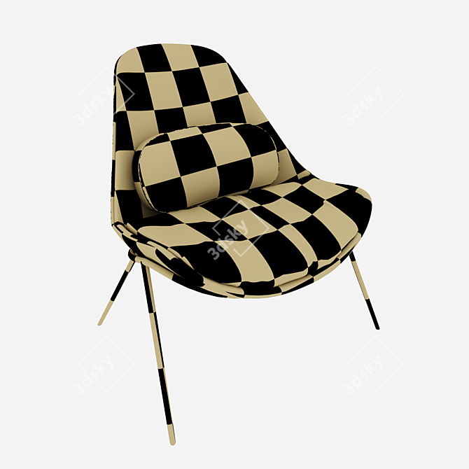 Comfort Fabric Lounger: Stylish and Cozy 3D model image 5