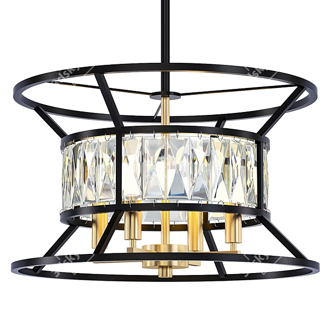 Sleek Frost Pendant Chandelier 3D model image 1