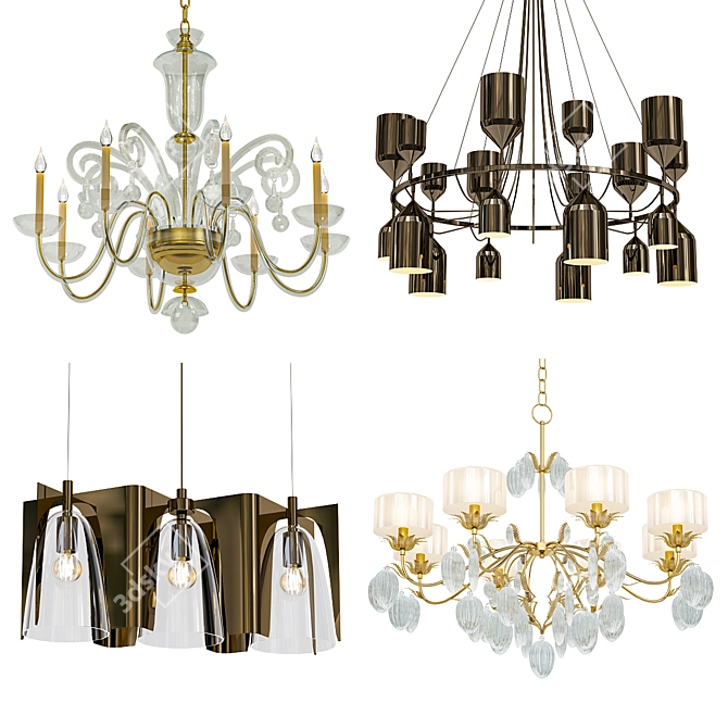 Modern Chandelier Collection 3D model image 1