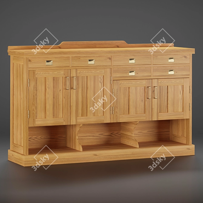 Country Yacht Cabinet: Elegant and Versatile Storage Solution 3D model image 1