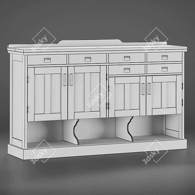 Country Yacht Cabinet: Elegant and Versatile Storage Solution 3D model image 4