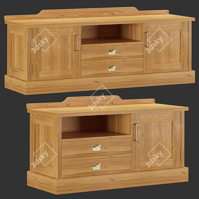 Stylish Yacht-inspired Country Cabinets 3D model image 1