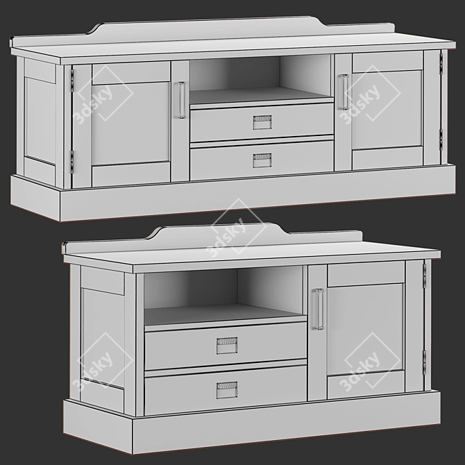 Stylish Yacht-inspired Country Cabinets 3D model image 4