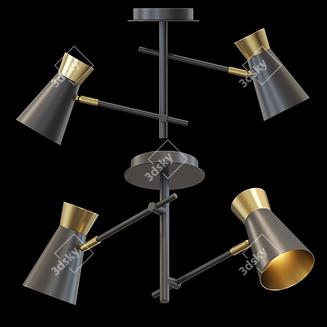 Elegant Metal Shade Lamp: Lampatron KERTY 2 3D model image 1