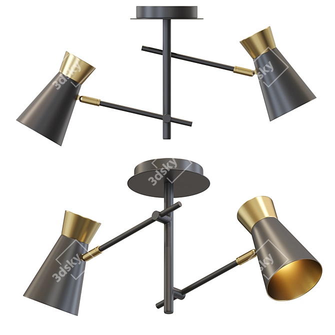 Elegant Metal Shade Lamp: Lampatron KERTY 2 3D model image 4