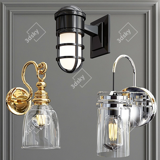 Elegant Wall Sconce Collection 3D model image 5