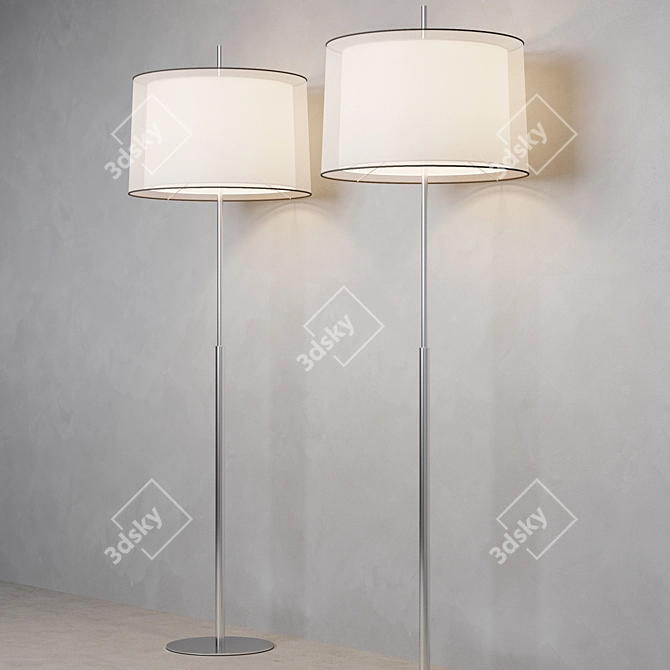 SABA Matt Nickel Floor Lamp 3D model image 1