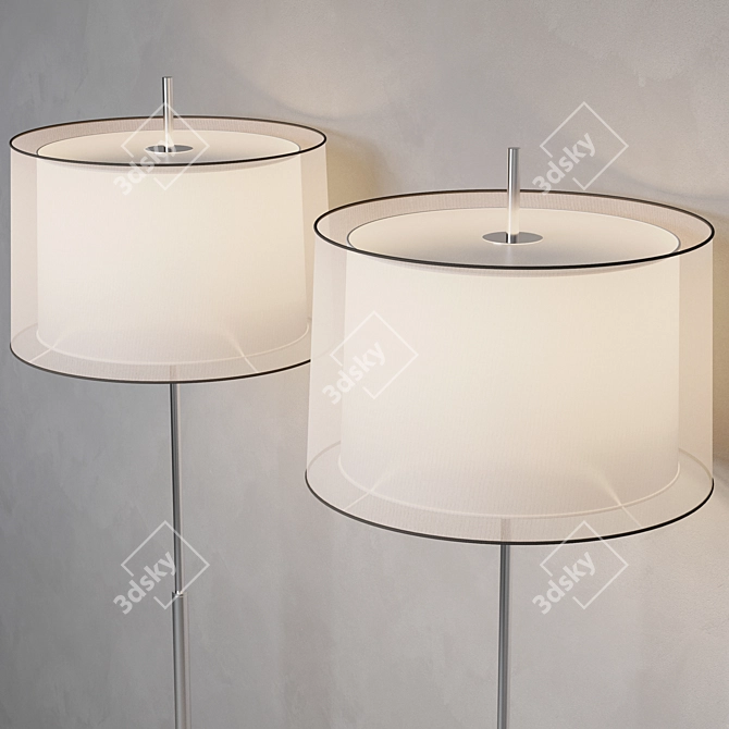 SABA Matt Nickel Floor Lamp 3D model image 2