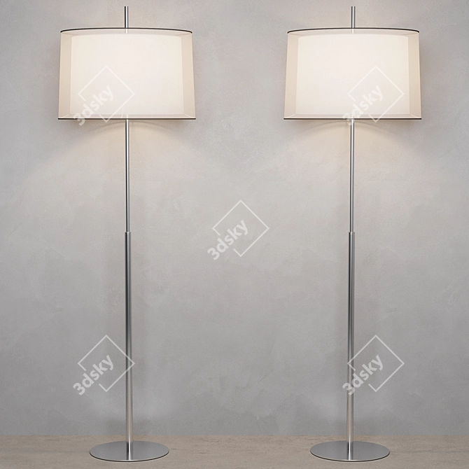 SABA Matt Nickel Floor Lamp 3D model image 3