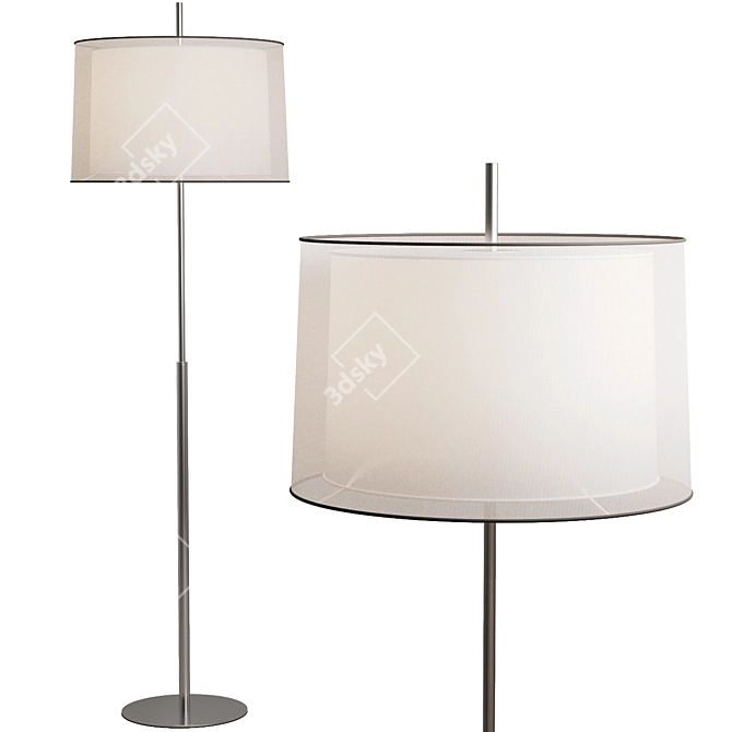 SABA Matt Nickel Floor Lamp 3D model image 4