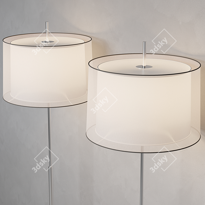 SABA Matt Nickel Floor Lamp 3D model image 5