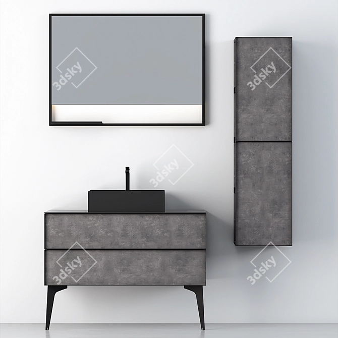 Modern Bathroom Cabinet Set | Sleek Design 3D model image 4