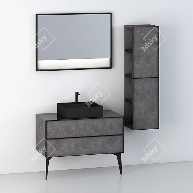 Modern Bathroom Cabinet Set | Sleek Design 3D model image 6