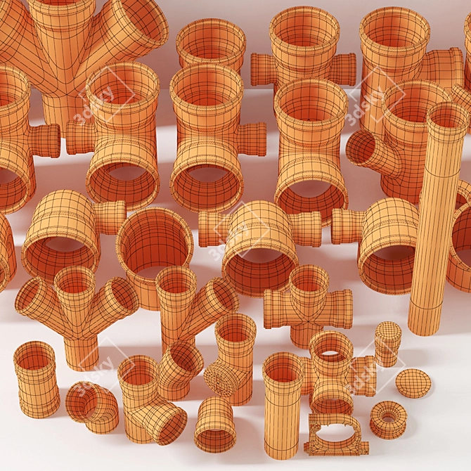 Versatile Sewer Fittings Collection 3D model image 4