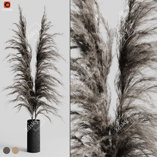 Delicate Pampas Bouquet 3D model image 1