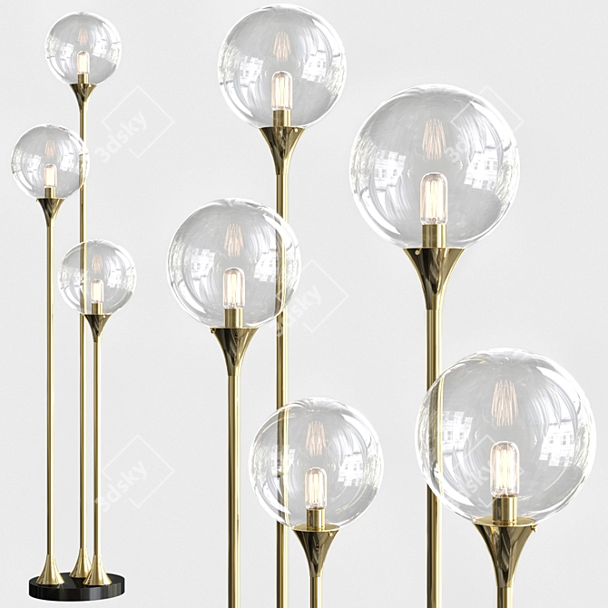 Elegant Arteriors Millie Floor Lamp 3D model image 2