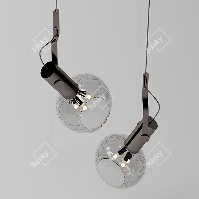 Fleming Chrome Chandelier 3D model image 3