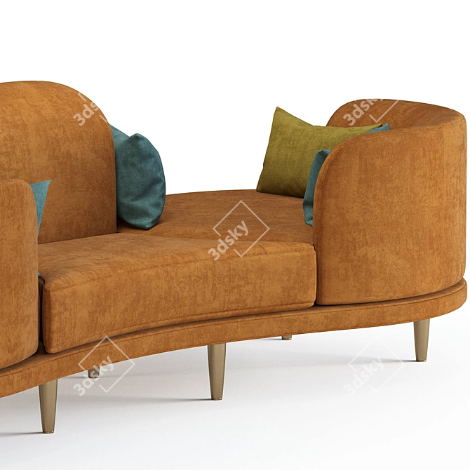 Velvet Dervisci Couch: Luxurious & Stylish 3D model image 3